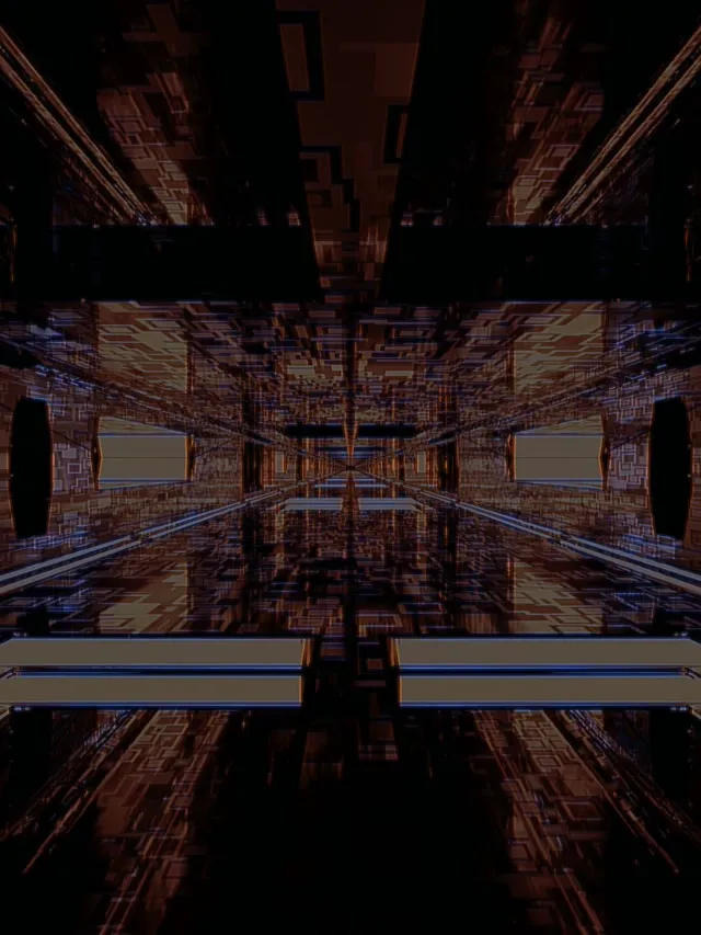 Neon tunnel gold spiral 3:4 ipad portrait 60fps screensaver vj animation