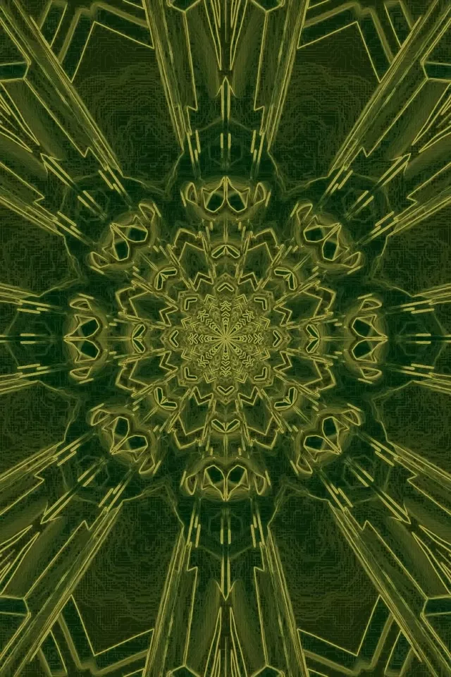 Neon Tunnel Fractal Kaleidoscope Burst VJ Loop 2:3 Portrait 60fps Screensaver