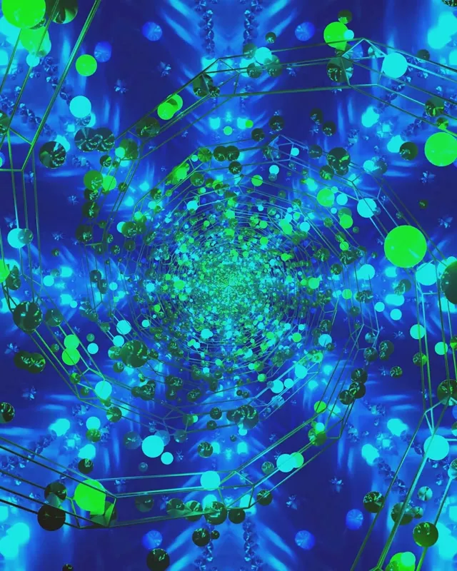 Tunel Neon Caleidoscop Fractal VJ Loop 4:5 Instagram 60fps Economizor Ecran