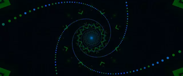 Tunnel Neon Spirale Verde Blu Screensaver 2.39:1 Cinemascope 60fps VJ Loop