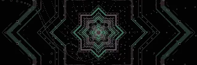 Neon Tunnel Green Circuit Screensaver 3:1 Triple Wide 60fps VJ Loop