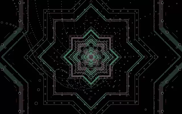 Neon Alagút Zöld Áramkör Képernyővédő 60fps 16:10 MacBook VJ Loop