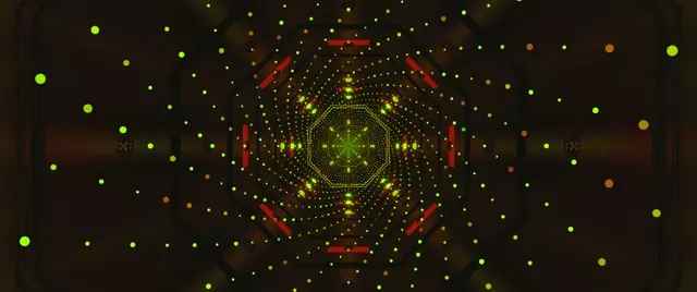 Neon Tunel Zelené Bodky Šetrič Obrazovky 2.39:1 Cinemascope 60fps VJ Loop