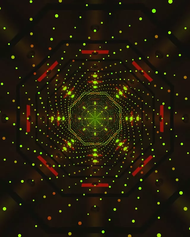 Neon Tunnel Zöld Pontok Képernyővédő 60fps 4:5 Instagram VJLoops