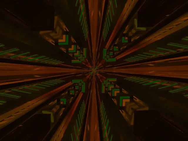 Neon Tunnel Grønn Fraktal Kaleidoskop 4:3 Klassisk 60fps Skjermsparer Vj Loop