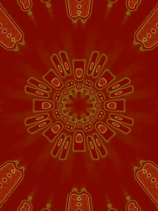 Tunnel Néon Explosion Solaire Fractale 3:4 iPad Portrait 60fps Économiseur d'Écran Vj Loop