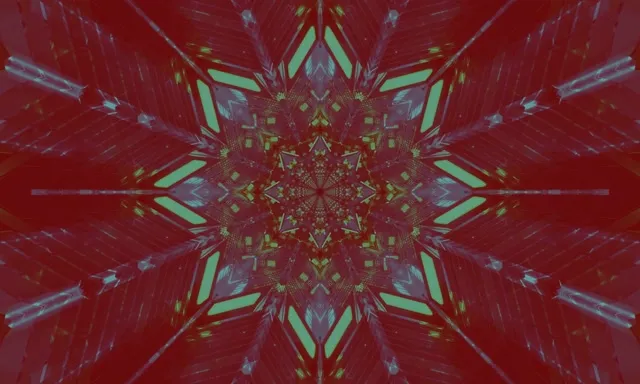 Terowongan Neon Letupan Bintang Kaleidoskop VJ Loop 5:3 Luas 60fps Screensaver