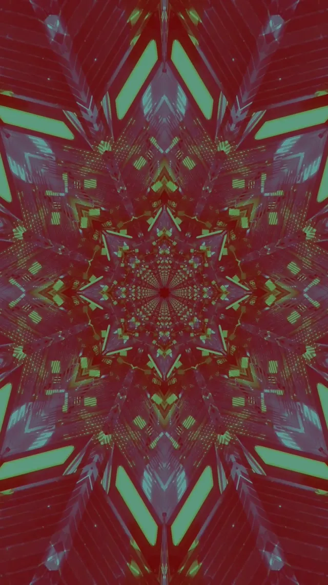 نفق نيون كاليدوسكوب متعرج VJ Loop 9:16 ريلز 60fps حافظة شاشة