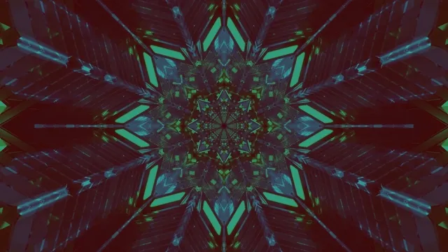 Túnel Neón Verde Caleidoscopio 4K UHD 60fps Salvapantallas VJ Loop