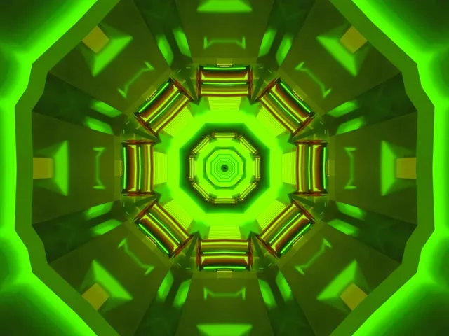 Neon Tunnel Grønn Oktagon Kaleidoskop Vj Loop 4:3 Klassisk 60fps Skjermbeskytter