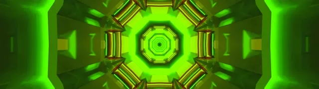 Neono Tunelio Žalias Aštuonkampio Sūkurys 32:9 Super Ultrawide 60fps Ekrano Užsklanda VJ Loop