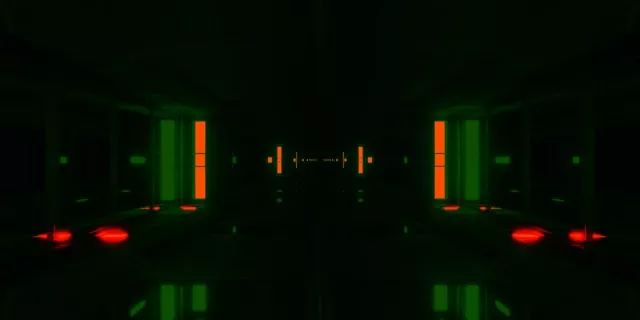 Neon Tunel Zielony Pomarańczowy 60fps 2:1 Univisium Wygaszacz VJ Loop