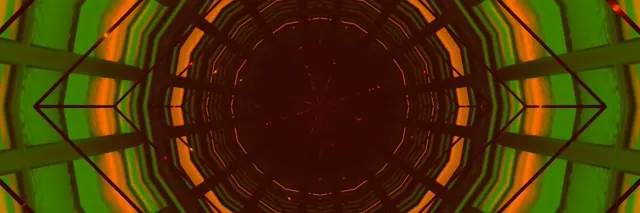 Neontunnel Grön Orange Kaleidoskop 3:1 Trippel Bred 60fps Skärmsläckare VJLoop