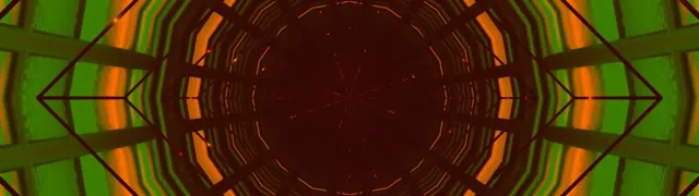 Neono Tunelio Žalias Oranžinis Kaleidoskopas 32:9 Super Ultrawide 60fps Ekrano Užsklanda VJ Loop