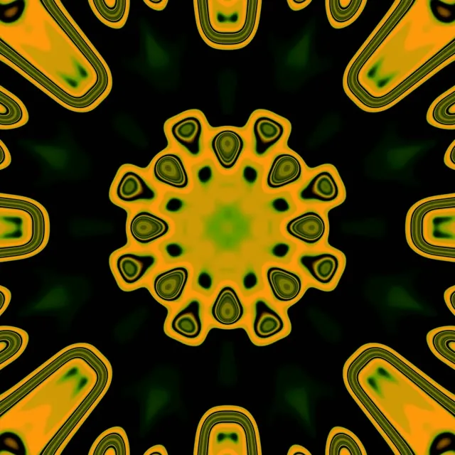 Neon Tunnel Solsikke Kaleidoskop VJ Loop 1:1 Square 60fps Pauseskærm