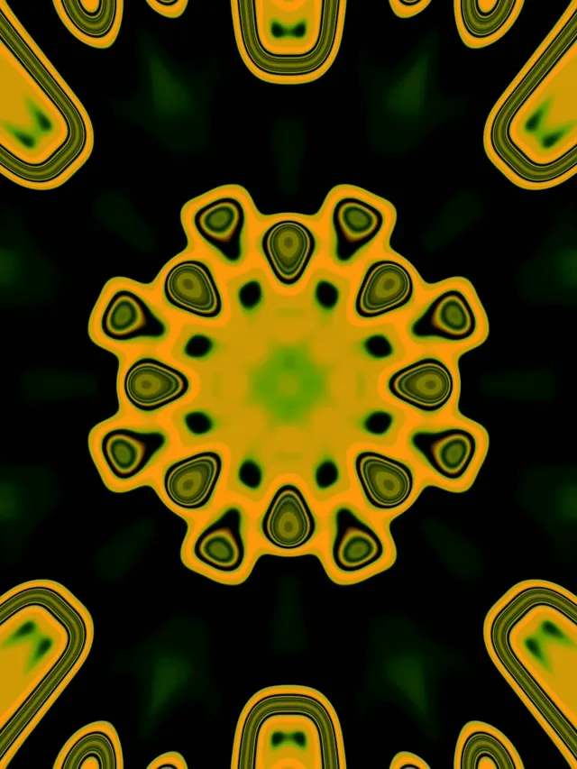 Neon tunelis saulėgrąžos kaleidoskopas 60fps VJLoops ekrano užsklanda 3:4 iPad portretas