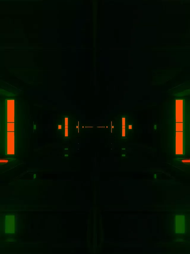 อุโมงค์นีออนเขียวส้ม สกรีนเซฟเวอร์ 60fps 3:4 iPad แนวตั้ง VJLoops