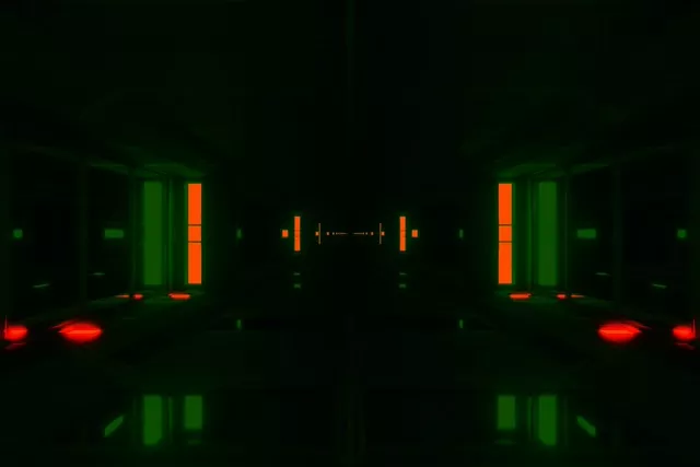 Неоновый Туннель Зелено-Оранжевый Заставка ПК 3:2 Surface 60fps VJLoops