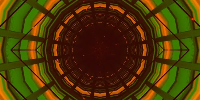 Neon Tunnel Berdeng Orange Web Vortex VJ Loop 2:1 Univisium 60fps Screensaver
