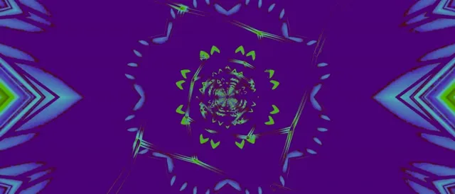 Neon Alagút Kaleidoszkóp Csillag Robbanás Zöld Lila VJ Loop 21:9 Ultrawide 60fps Képernyővédő
