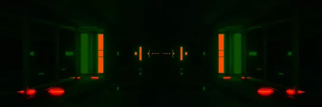 อุโมงค์นีออนเขียวแดง 3:1 ไตรเปิลไวด์ 60fps สกรีนเซฟเวอร์ VJLoops