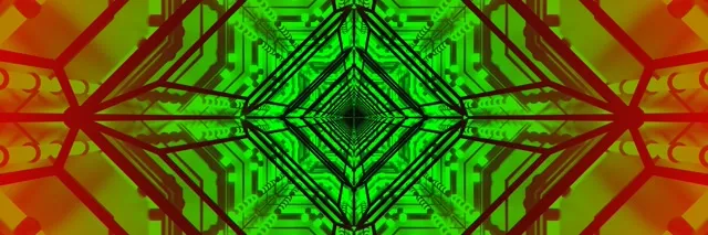 อุโมงค์นีออนเขียวแดงเซอร์กิต 3:1 ไตรเปิลไวด์ 60fps สกรีนเซฟเวอร์ VJLoops