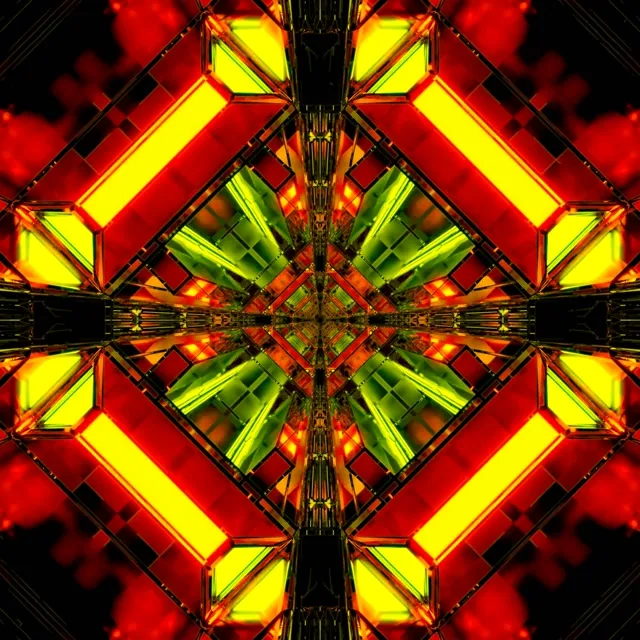 Neon Tünel Kaleidoskop Patlama VJ Loop 1:1 Kare 60fps Ekran Koruyucu