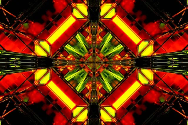Neon Tunnel Kaleidoscope Burst VJLoops 3:2 Surface 60fps Screensaver