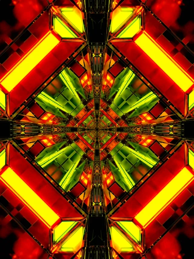 Neon tunel kaleidoskop dijamant prasak VJ Loop 3:4 iPad portret 60fps čuvar ekrana