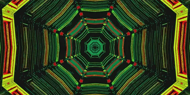 Túnel Neon Verde Vermello Protector de Pantalla 2:1 Univisium 60fps VJ Loop