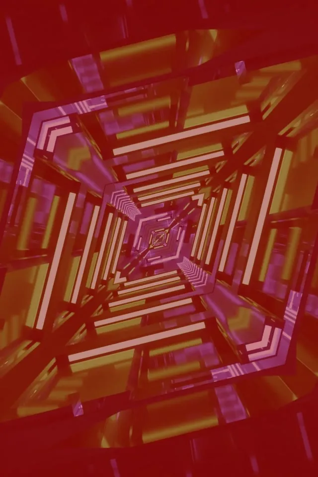 Neon Tunnel Rotating Square Vortex Vj Loop 2:3 Photo Portrait 60fps Screensaver