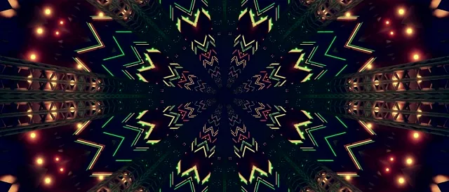 Neon Tunela Berdea Izarra 60fps 21:9 Ultrawide Pantaila-babeslea VJ Loop