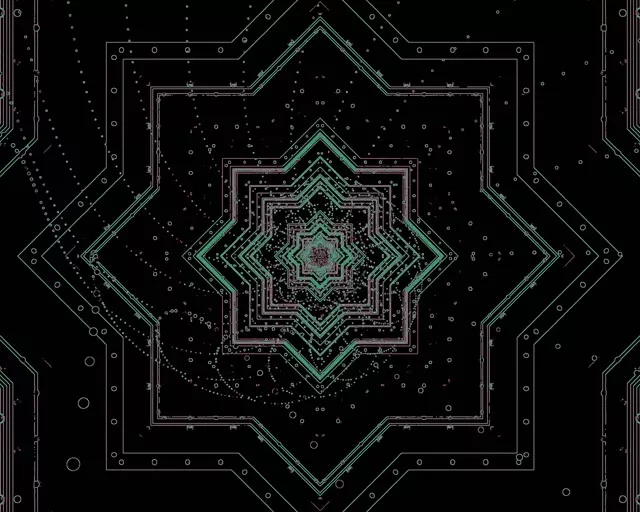 霓虹隧道綠色星型 60fps 5:4 工業 螢幕保護程式 VJ Loop