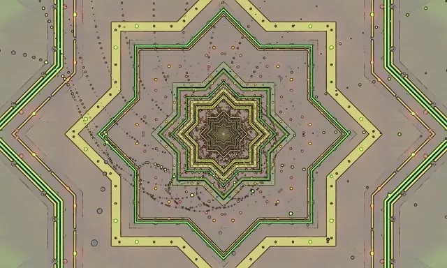 Tunnel Néon Étoile Verte Fractale Économiseur d'Écran 5:3 Large 60fps VJ Loop