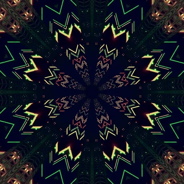 Neon Tunnel Grøn Stjerne Pauseskærm 1:1 Kvadrat 60fps VJLoops PC Laptop