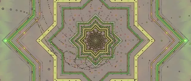 تونل نئون ستاره سبز محافظ صفحه 21:9 فوق عریض 60fps VJ Loop