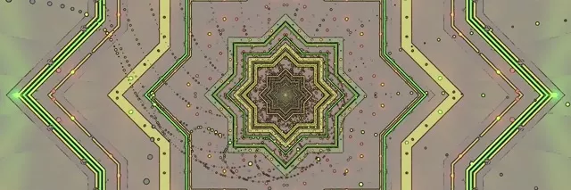 Túnel Neon Verde Estrela Screensaver 3:1 Triple Wide 60fps VJ Loop