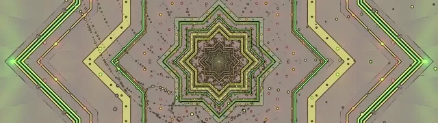 نفق نيون نجمة خضراء حافظة شاشة 32:9 عريض فائق 60fps VJ Loop