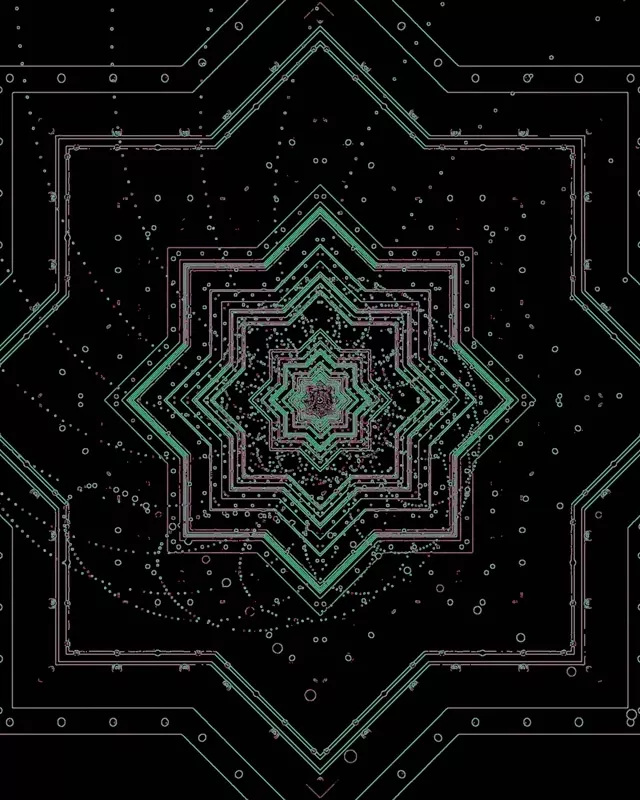 Túnel Neon Verde Estrela Screensaver 4:5 Instagram 60fps VJ Loop