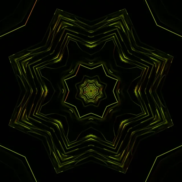 neon tunnel symmetric green kaleidoscope 1:1 square 60fps screensaver vj loop