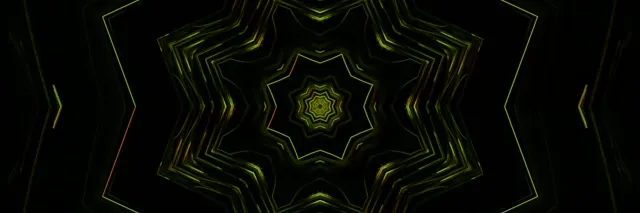 neon tunnel endless green star tunnel 3:1 triple wide 60fps screensaver vj animation