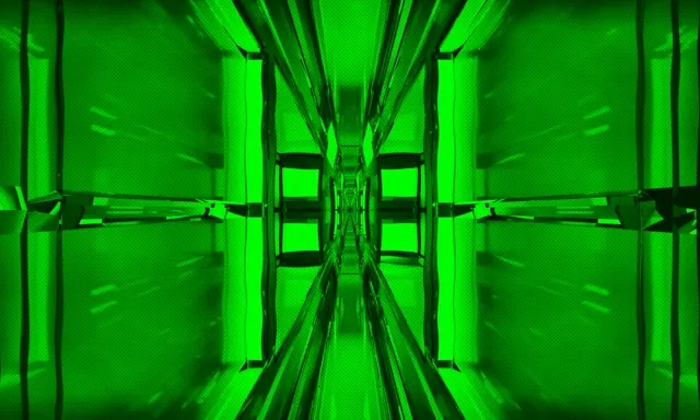 Neon Tunnel VJ Loop 5:3 Wide 60fps Screensaver - Symmetrical Green Light Corridor - Đường hầm Neon VJ Loop 5:3 rộng 60fps Screensaver - Hành lang ánh sáng xanh đối xứng