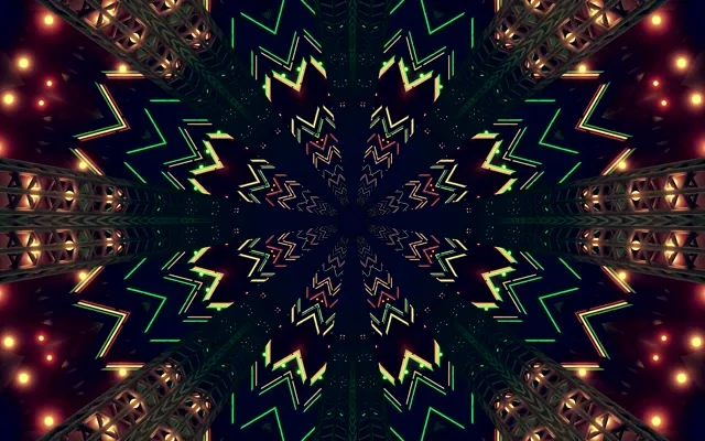 تونل نئون سبز دندانه ای Screensaver 60fps 16:10 MacBook VJ Loop