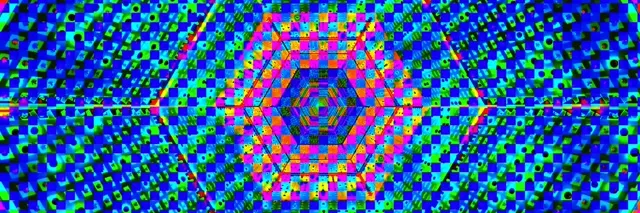 Neon Tunnel Kuuskant Võrk VJLoops 3:1 Triple Wide 60fps Ekraanisäästja