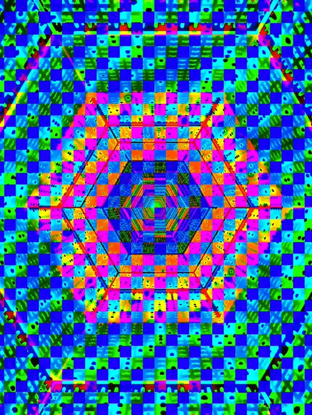 Neon Tunnel Hexagon Grid Vj Loop 3:4 iPad Portrait 60fps Screensaver