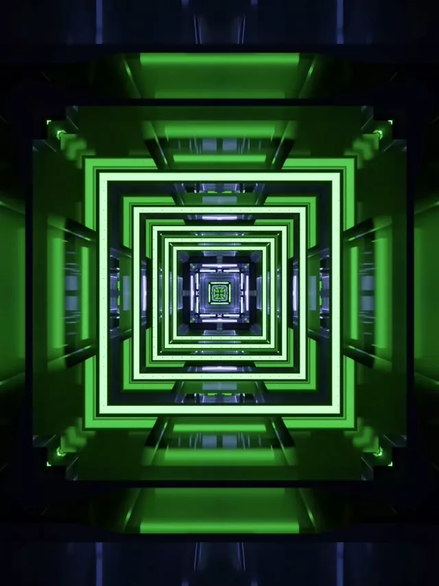 Neon Tunnel Infinite Square Vortex 3:4 iPad 60fps Screensaver Loop