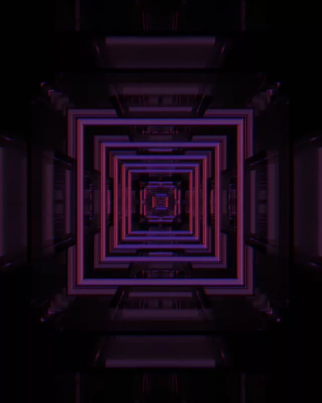 Neon Tunnel Infinite Square Vortex 4:5 Instagram 60fps Screensaver Loop