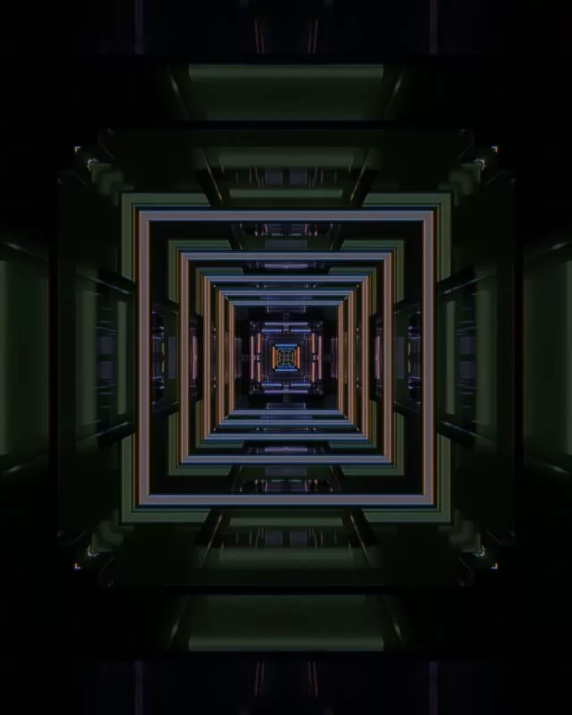 Neon Tunnel Infinite Square Vortex 4:5 Instagram 60fps Screensaver Loop