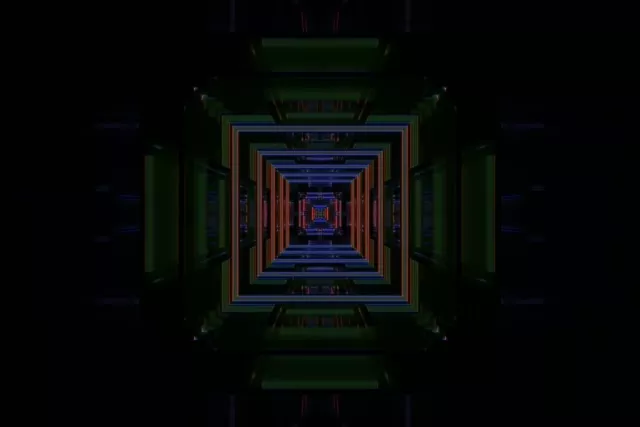 Neon Tunnel Infinite Square Vortex 60fps VJ Loop Screensaver 3:2