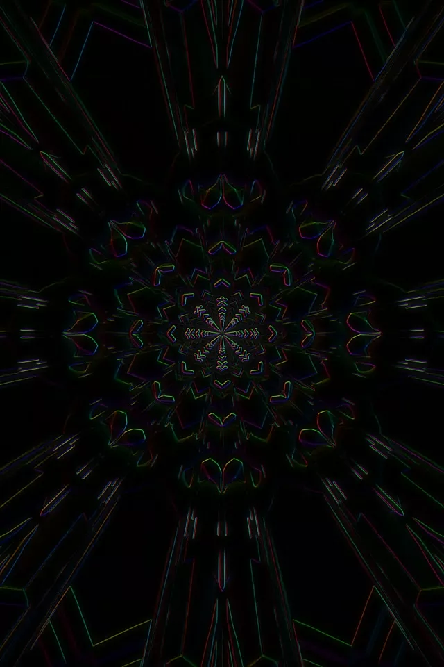 Neon Tunnel Kaleidoscope 2:3 Portrait 60fps Screensaver VJ Loop